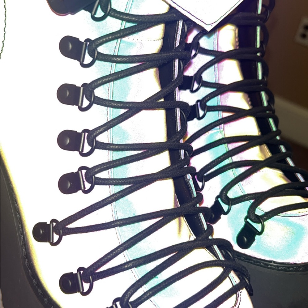 Holographic Platform Lace-Up Boots - Picture 4 of 4